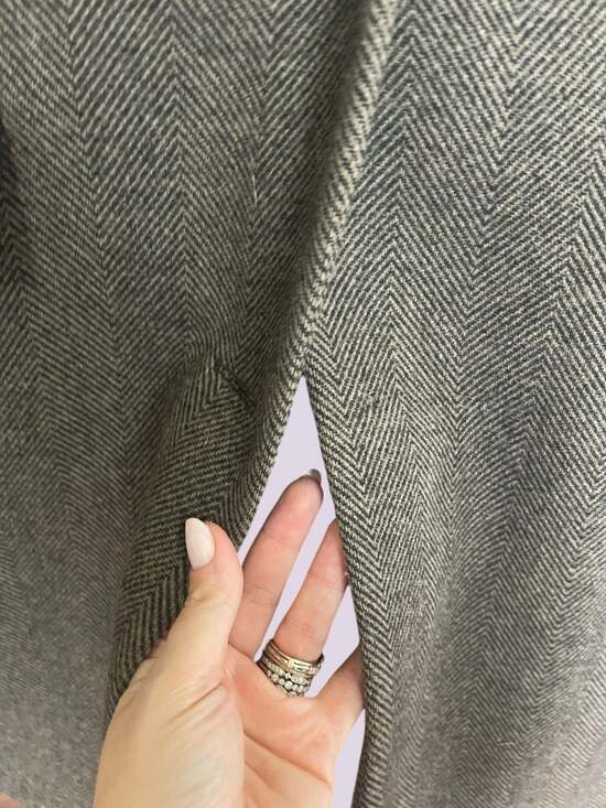 Lauren Ralph Lauren Longline Herringbone Wool Blend Reefer Coat - Picture 10 of 15